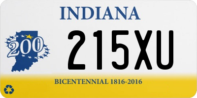 IN license plate 215XU