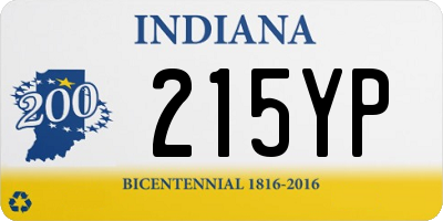 IN license plate 215YP