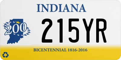 IN license plate 215YR