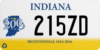 IN license plate 215ZD