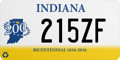 IN license plate 215ZF