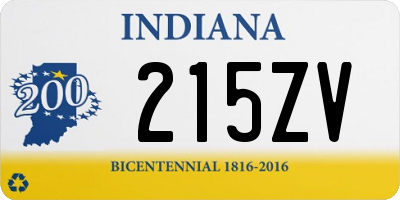 IN license plate 215ZV