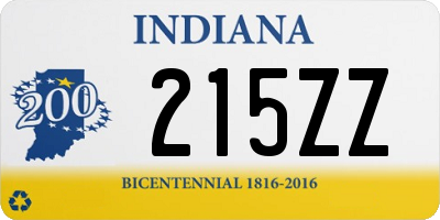 IN license plate 215ZZ