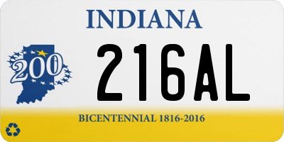 IN license plate 216AL