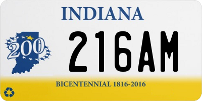 IN license plate 216AM