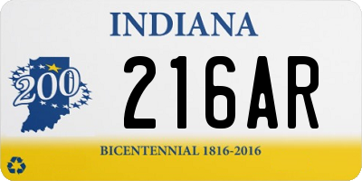 IN license plate 216AR