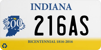 IN license plate 216AS