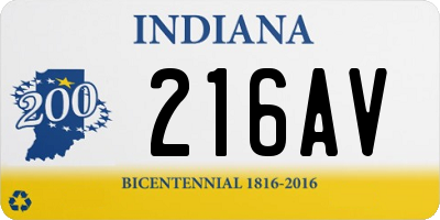 IN license plate 216AV