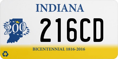 IN license plate 216CD