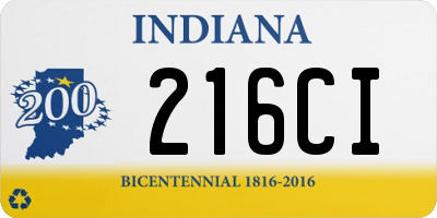 IN license plate 216CI