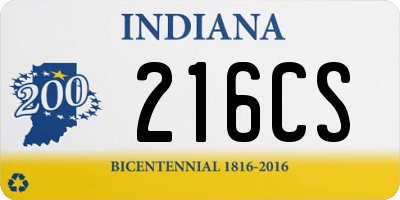 IN license plate 216CS