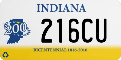 IN license plate 216CU