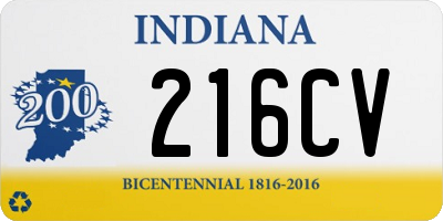 IN license plate 216CV