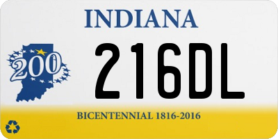 IN license plate 216DL