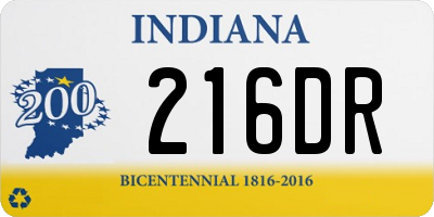 IN license plate 216DR