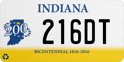 IN license plate 216DT