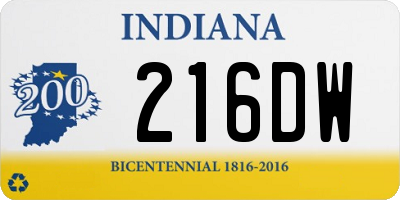 IN license plate 216DW