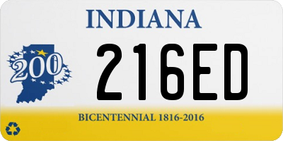 IN license plate 216ED