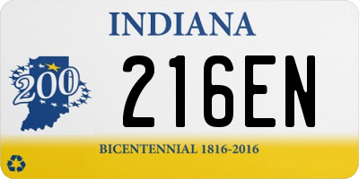 IN license plate 216EN