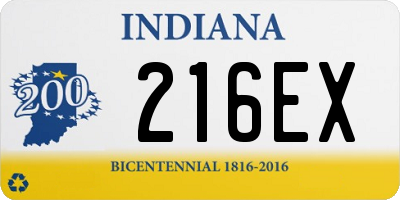 IN license plate 216EX