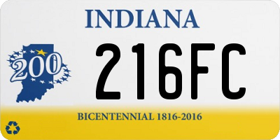 IN license plate 216FC