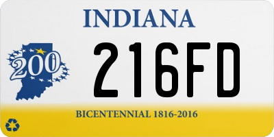 IN license plate 216FD