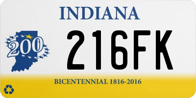 IN license plate 216FK