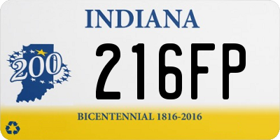 IN license plate 216FP