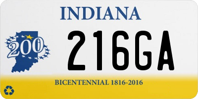 IN license plate 216GA