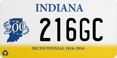 IN license plate 216GC