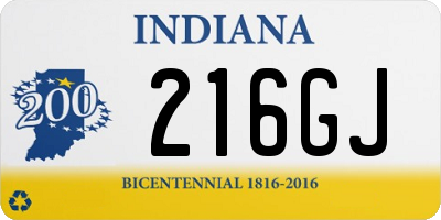 IN license plate 216GJ