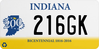 IN license plate 216GK