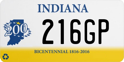 IN license plate 216GP