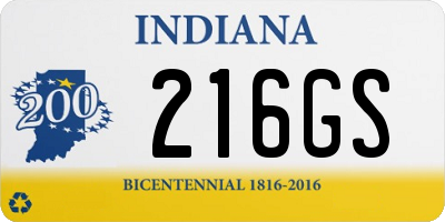 IN license plate 216GS