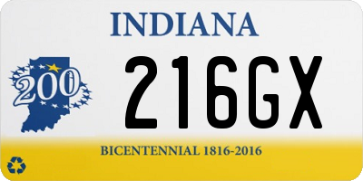 IN license plate 216GX