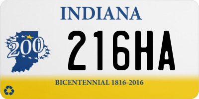 IN license plate 216HA