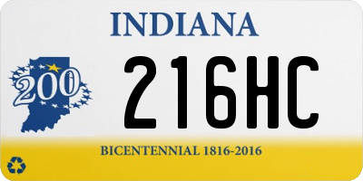 IN license plate 216HC