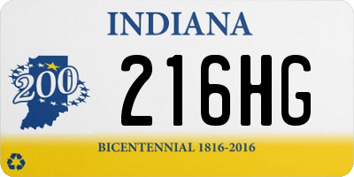 IN license plate 216HG