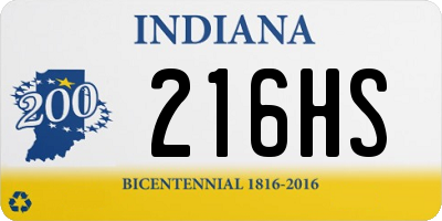 IN license plate 216HS