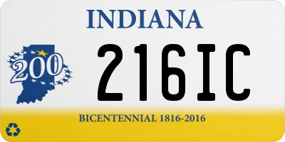 IN license plate 216IC
