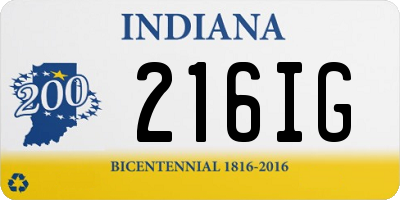 IN license plate 216IG