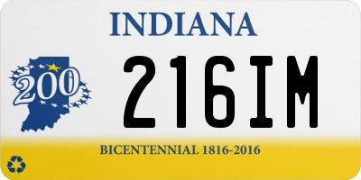 IN license plate 216IM