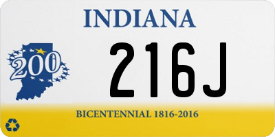 IN license plate 216J