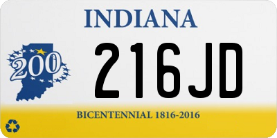 IN license plate 216JD