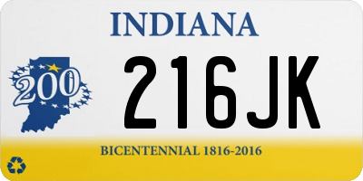 IN license plate 216JK