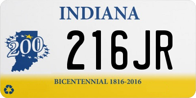 IN license plate 216JR