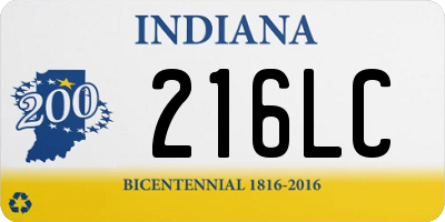 IN license plate 216LC