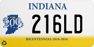 IN license plate 216LD