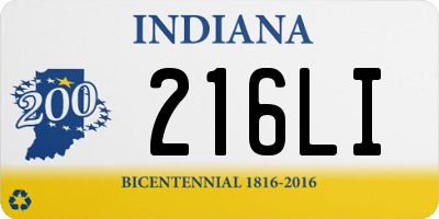 IN license plate 216LI