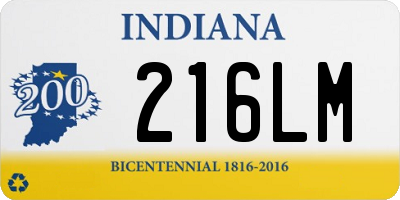 IN license plate 216LM